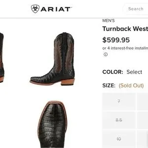 Turnback western boot by Arita.  Men’s size 7.  Brand new never worn. Ariat | Shoes | Turnback Western Boot By Arita Mens Size 7  main image 4